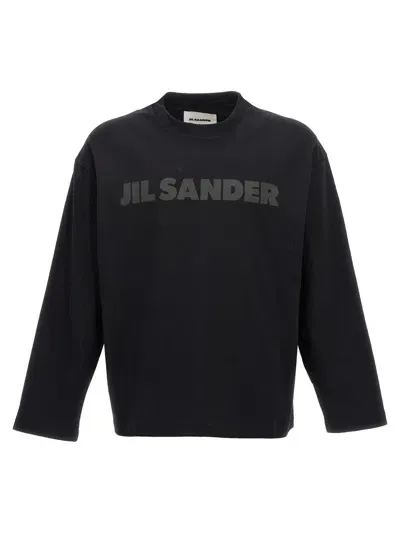 Jil Sander Logo Print T-shirt In Black