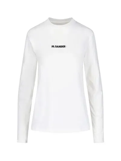 Jil Sander Logo Sweater In White