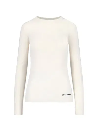 Jil Sander Logo Sweater In White