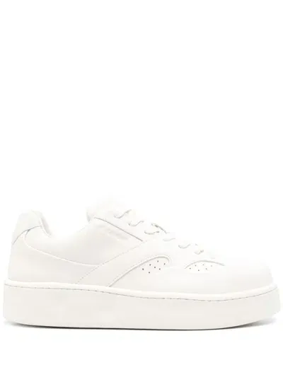 Jil Sander Tonal Leather Sneakers In Black