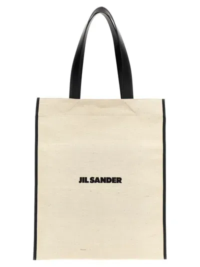 Jil Sander Medium Flat Shopping Bag In White