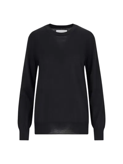 Jil Sander Merino Wool Crew Neck Sweater In Blue