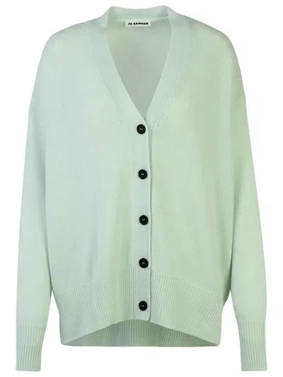 Jil Sander Mint Cashmere Cardigan In Green