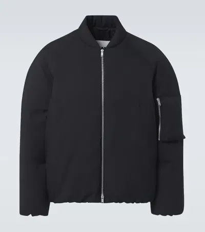 Jil Sander Oversized Gabardine Down Jacket In Black