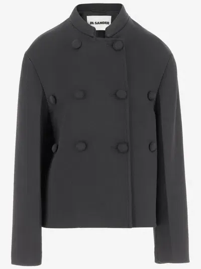 Jil Sander Oversized Wool Blazer In Black