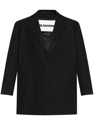 Jil Sander Single-breasted Wool Blazer In Black