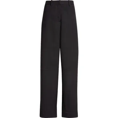 Jil Sander Paneled Virgin Wool Straight Leg Trousers In Black 001