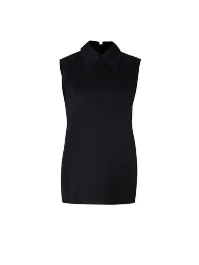 Jil Sander Relaxed Fit Sleeveless Top In Shirt Collar