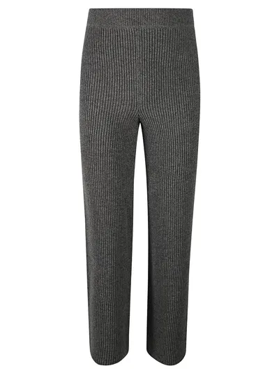 Jil Sander Rib Waist Knit Track Pants In Black