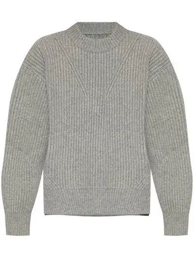 Jil Sander Ribbed Crew Neck Sweater In Grey