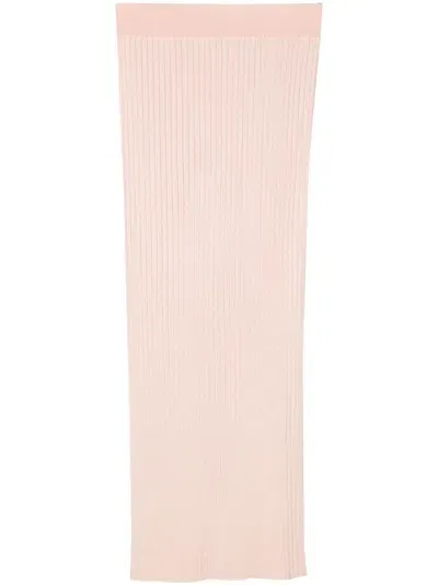 Jil Sander Ribbed-knit Midi Skirt In Pink