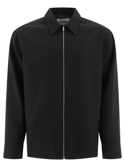 Jil Sander Gabardine Shirt In Black