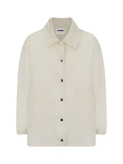 Jil Sander Off-white Lightweight Jacket In Beige