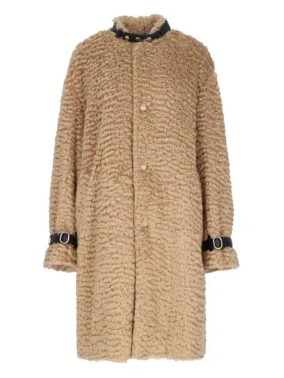 Jil Sander Single-breasted Midi Coat In Brown