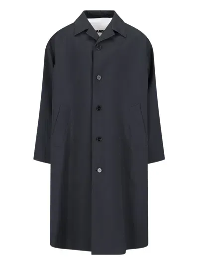 Jil Sander Single-breasted Wool Coat In Black