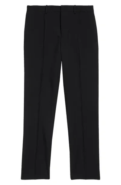 Jil Sander Slim Fit Flat Front Wool Trousers In Black