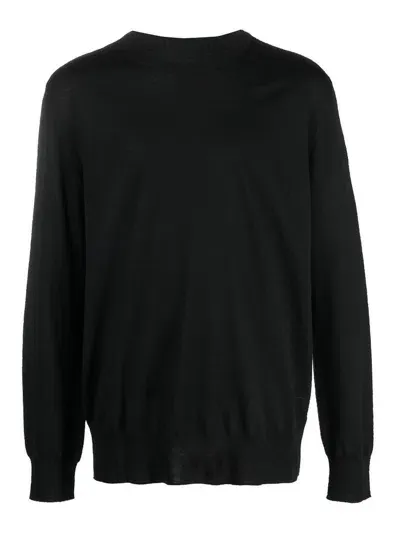 Jil Sander Wool-knit Crew-neck Jumper In Black