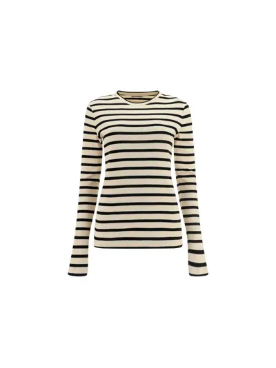 Jil Sander Stripe Pattern Crewneck In White