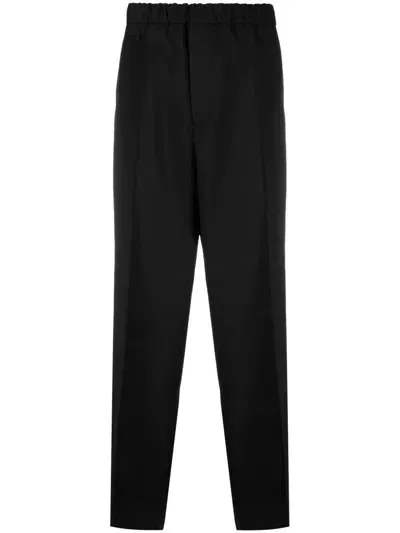 Jil Sander Elasticated Waistband Trousers In Black