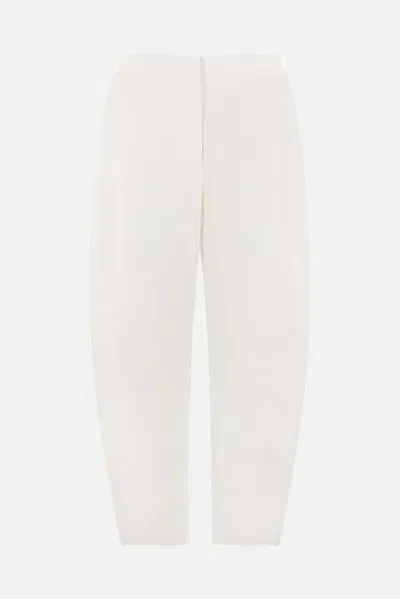 Jil Sander Cotton Trousers In White