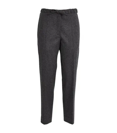 Jil Sander Virgin Wool Straight Trousers In Grey