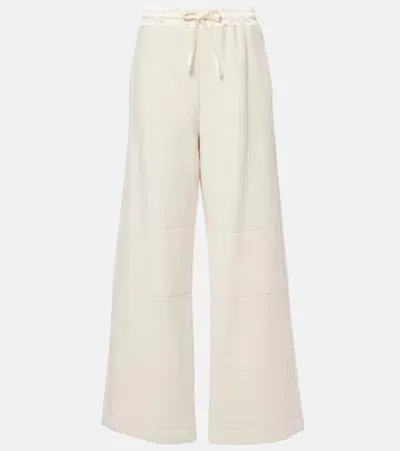 Jil Sander Virgin Wool Wide-leg Pants In White