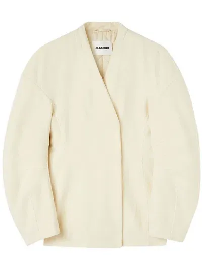 Jil Sander Wool-blend Jacket In Neutrals