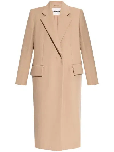 Jil Sander Wool Coat In Brown