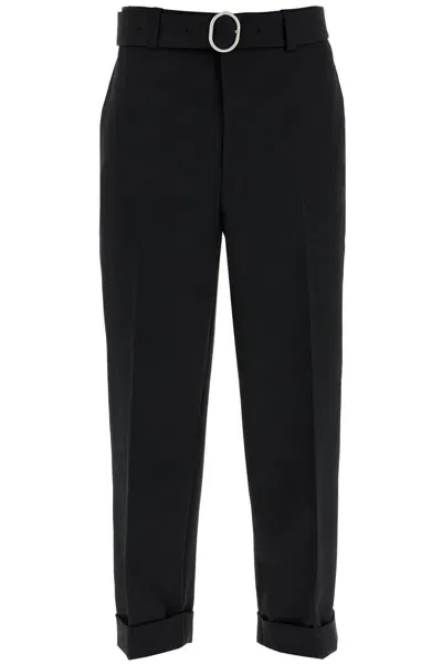 Jil Sander Wool Cropped Trousers In Black