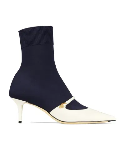 Jimmy Choo Carolyn 60 Canvas Ankle Boots In White