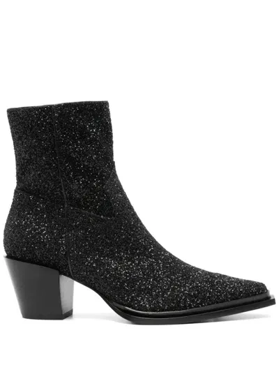 Jimmy Choo Cece Ab 60 Glittered Boots In White