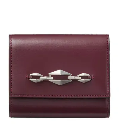 Jimmy Choo Leather Marinda Wallet In Burgundy