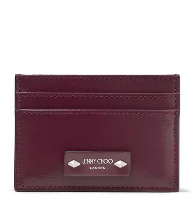 Jimmy Choo Leather Umika Card Holder In Burgundy