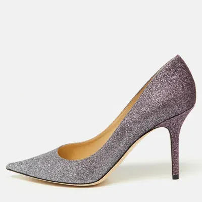 Pre-owned Jimmy Choo Purple Coarse Glitter Romy Pumps Size 39.5