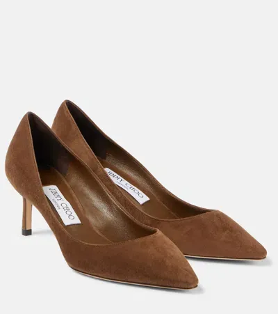 Jimmy Choo Romy 60 Suede Pumps In Brown