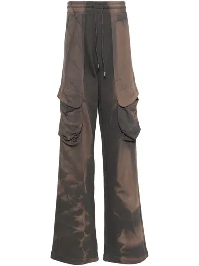 Jiyongkim Sun-bleached Draped Pocket Pants In Brown