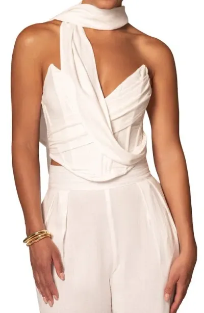 Jluxlabel Coastal Bliss Scarf Strapless Corset In White