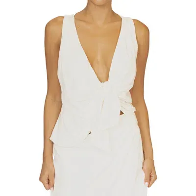 Jluxlabel Elicia Front Tie Sleeveless Top In White