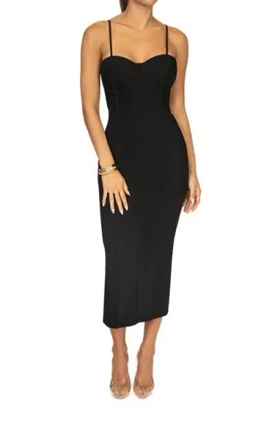 Jluxlabel Escape Sleeveless Mesh Midi Dress In Black