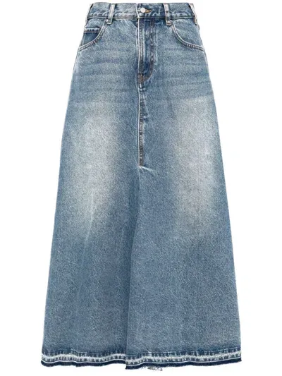 Jnby A-shaped Denim Skirt In Blue