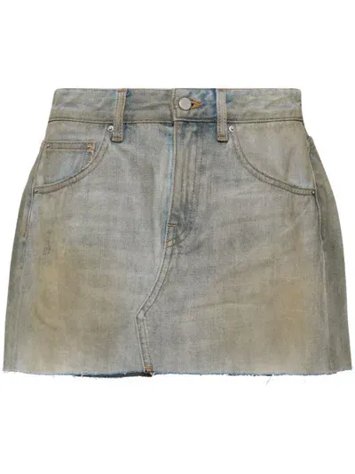 Jnby Washed Denim Miniskirt In Blue