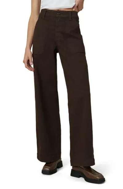 Joe's The Chloe High Waist Wide Leg Utility Jeans In Coffee Bean