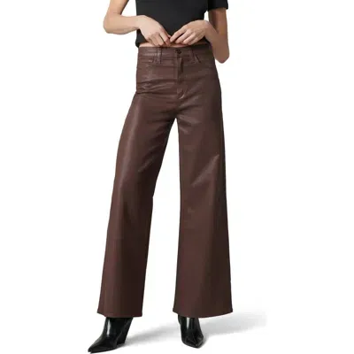 Joe's The Mia Coated High Waist Wide Leg Jeans In Espresso