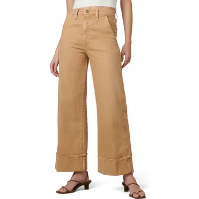 Joe's The Trixie Cuff High Waist Wide Leg Trouser Jeans In Doe