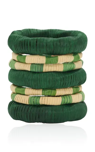 Johanna Ortiz A Mooring Line Natural Fiber Bangles In Green