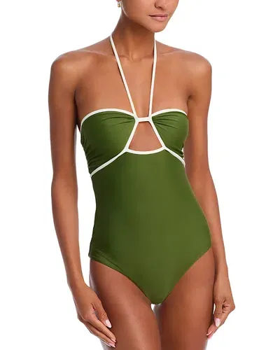 Johanna Ortiz Ashninka Cutout Back One-piece Swimsuit In Green