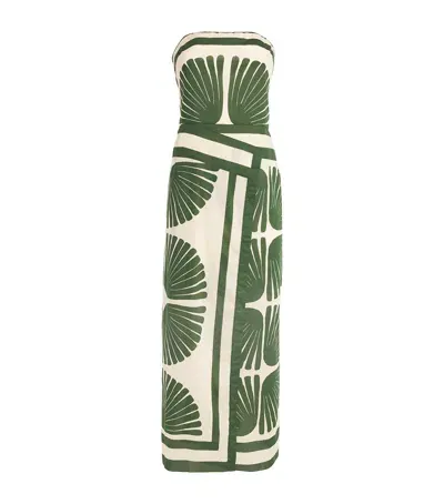 Johanna Ortiz Cotton Printed Midi Dress In Green