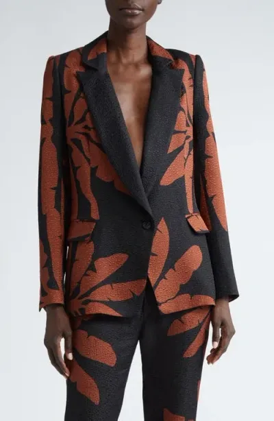 Johanna Ortiz Force Of Nature Printed Silk Blazer In Brown