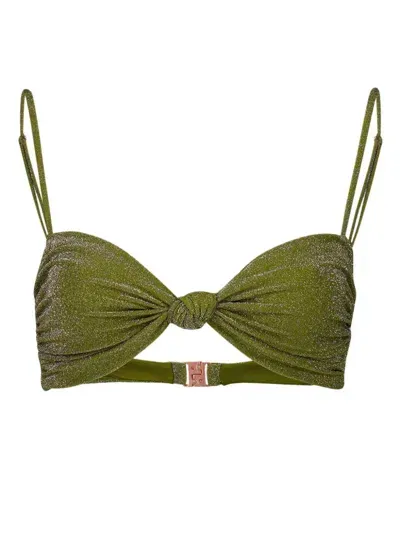 Johanna Ortiz Heliconia Bikini Top In Green