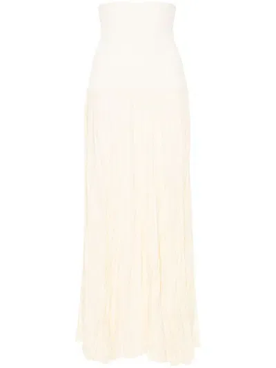 Johanna Ortiz Light Sound Crinkled Midi Skirt In Neutrals